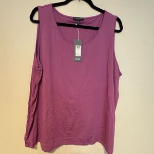 NWT Eileen Fisher Sz 2X Purple Jewel Neck Shell